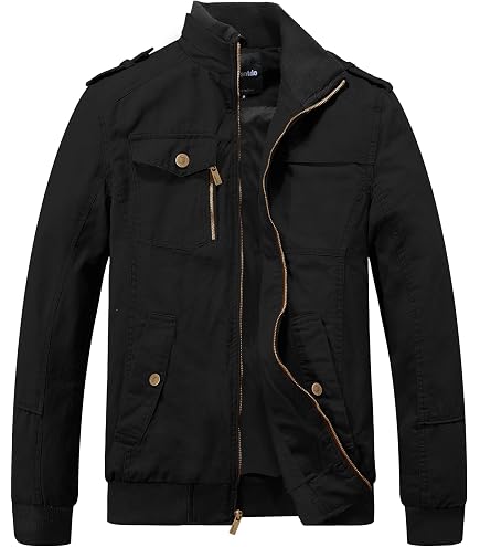 wantdo Men's Light Jacket Stylish Work Field Jacket Green S